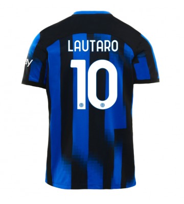 Inter Milan Lautaro Martinez #10 Koszulka Podstawowych 2023-24 Krótki Rękaw